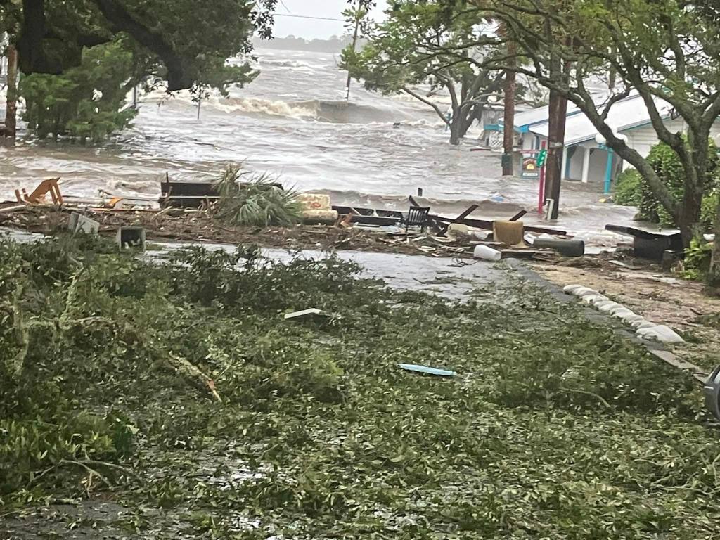 Flooding from Hurricane Idalia in Cedar Key, Florida