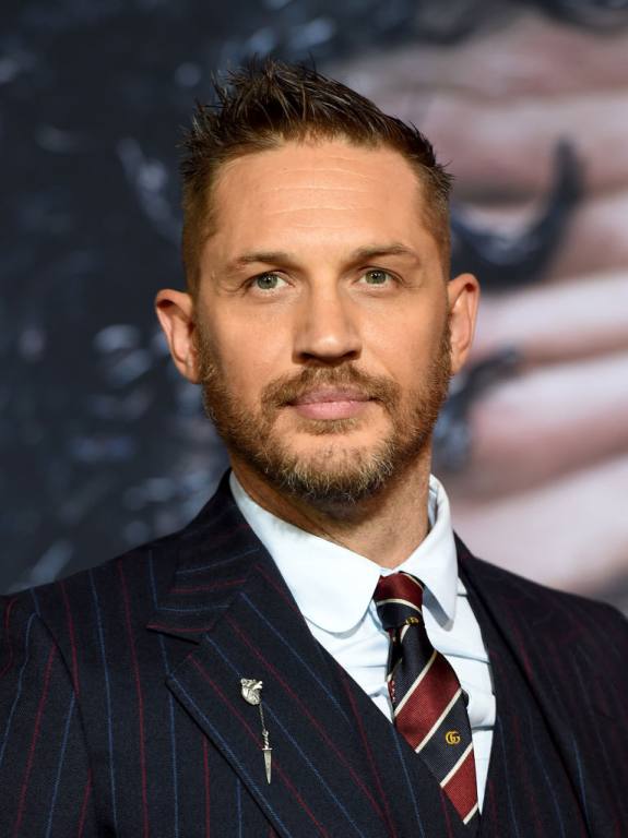 Tom Hardy arrives at the premiere of Columbia Pictures' "Venom"