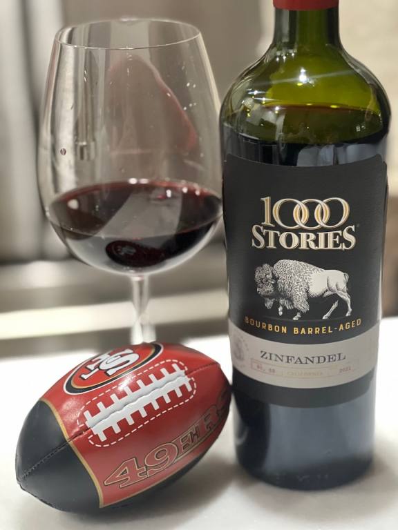 1000 Stories Bourbon Barrel Zinfandel with football