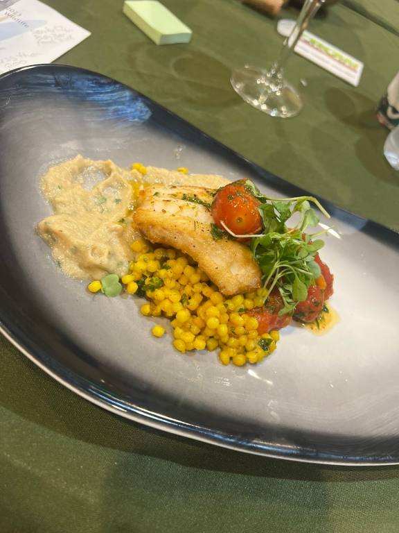 filet of Alaskan Sablefish over yellow couscous