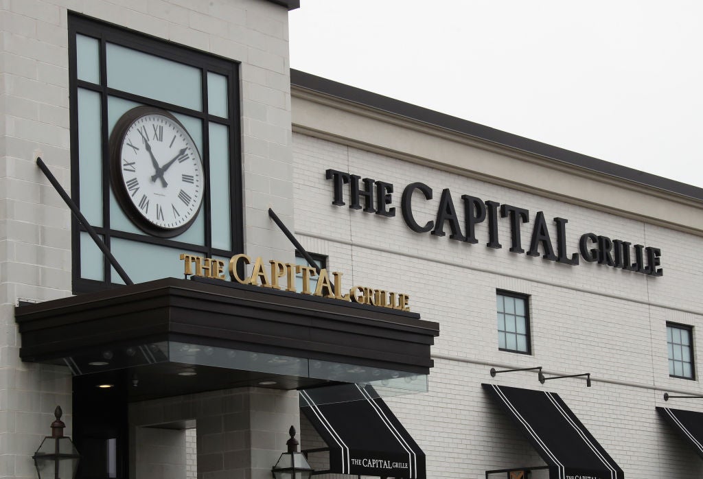 A general view of The Capital Grille sign as photographed on March 20, 2020 in Garden City, New York. The Capital Grille at Bell Tower