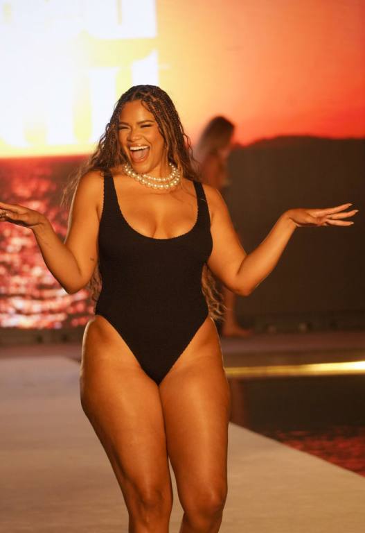 Kamie Crawford walks the runway at the Sports Illustrated Swimsuit Show during Miami Swim Week 2024 at W South Beach on June 01, 2024 in Miami Beach, Florida. (Photo by Romain Maurice/Getty Images)