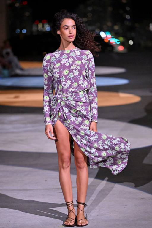 A model walks the runway for ACACIA Resort 2025 Runway Fashion Show during Paraiso Miami Swim Week at 1111 Lincoln Road on June 01, 2024 in Miami Beach, Florida. (Photo by Jason Koerner/Getty Images for ACACIA)