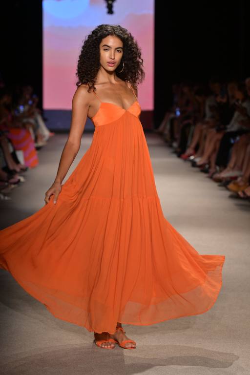 A model walks the runway for the Leslie Amon Fashion Show wearing Arezzo shoes during Paraiso Miami Swim Week at the Paraiso Tent on June 02, 2024 in Miami Beach, Florida (Photo by Frazer Harrison/Getty Images for Paraiso Miami Beach)