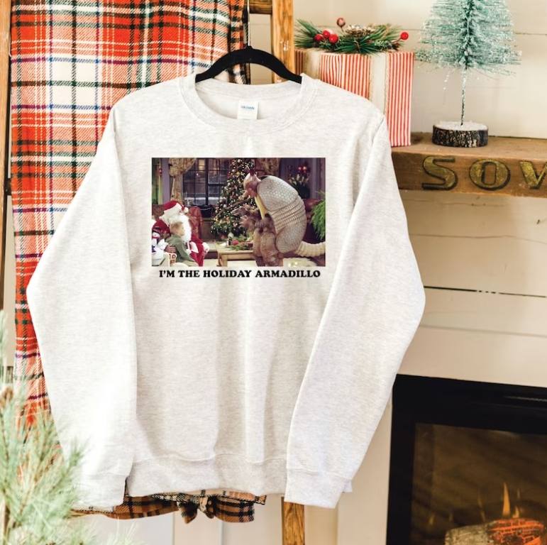 the holiday armadillo sweatshirt