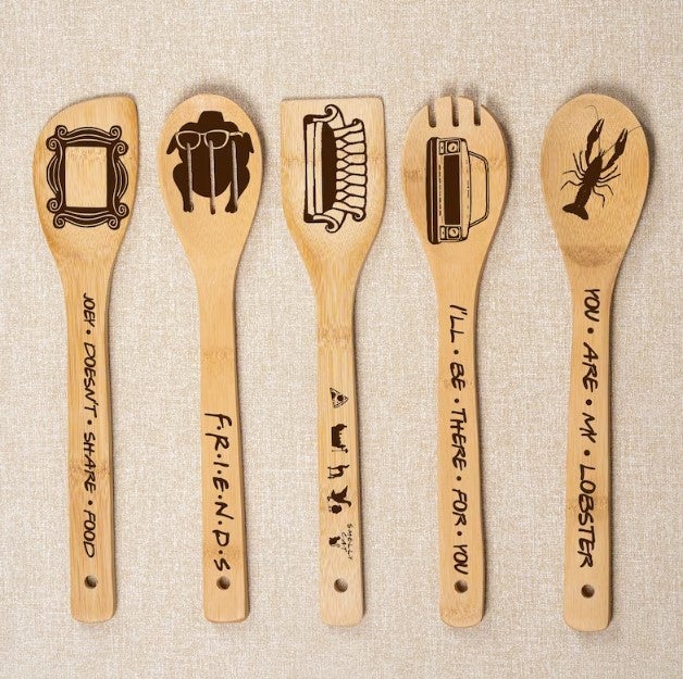 bamboo utensil set from Friends with sayings like you're my lobster