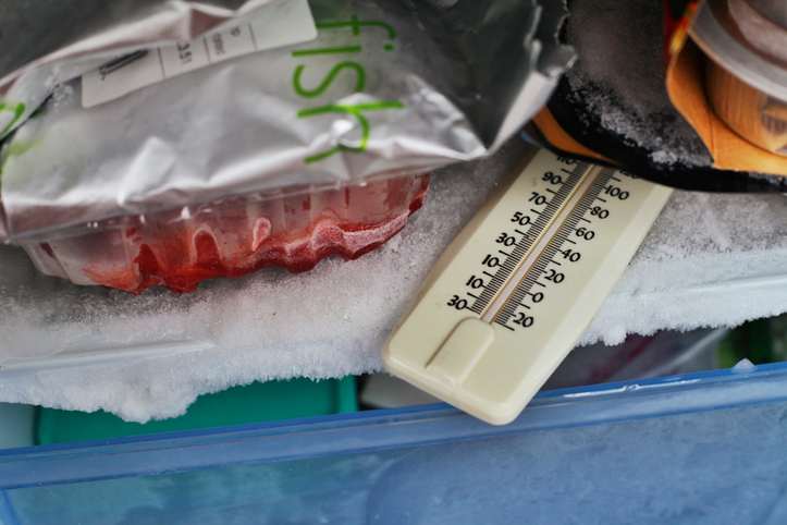 Thermometer used to measure the air temperature inside a fridge freezer.