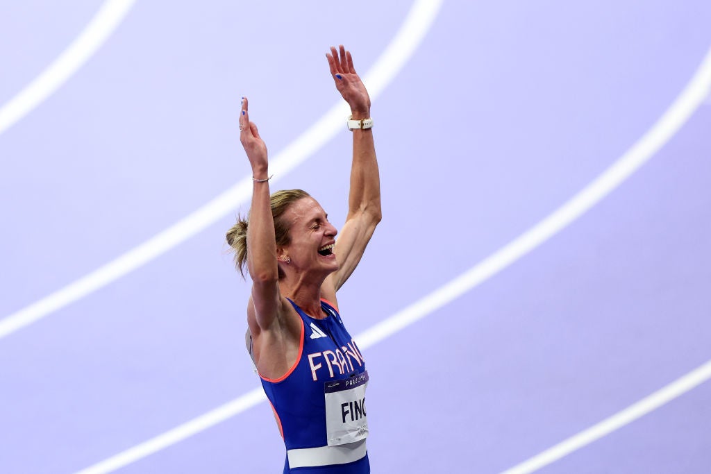 Alice Finot of Team France after competing in the Women's 3000m Steeplechase final