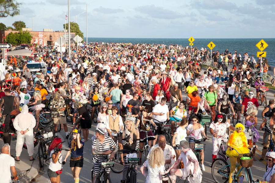 A favorite of the un-dead, the annual Zombie Bike Ride kicks off at Fort East Martello on Sunday, Oct. 20. (Photo Carol Tedesco/FantasyFest.com)