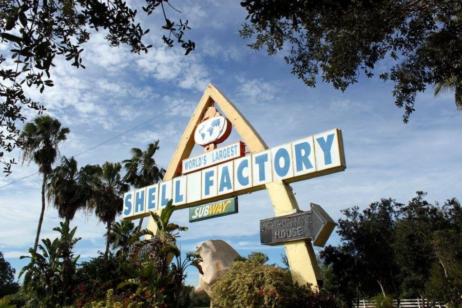 The iconic road sign reading Shell Factory, It's your This weekend is your last chance to visit Shell Factory in North Fort Myers