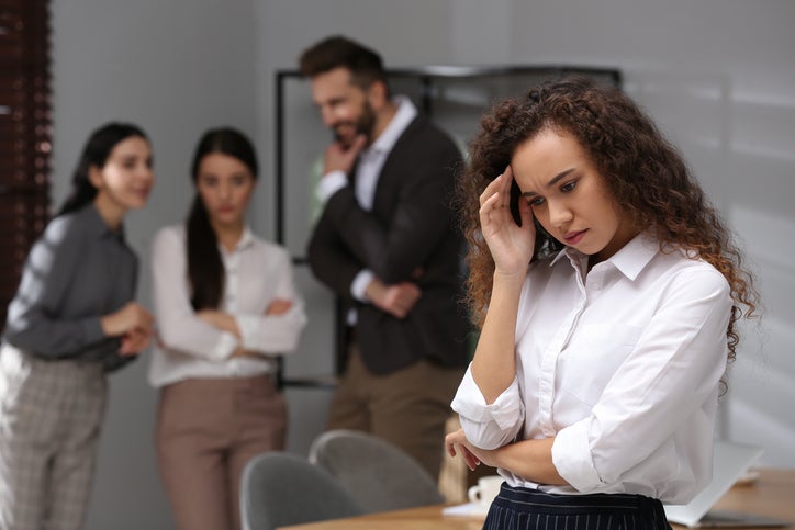 African-Ameican woman suffering from racial discrimination at work