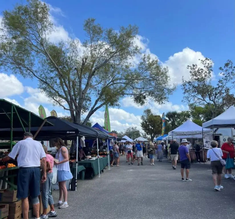 people walking at an outdoor market with lots of tents for Weekend Events In Fort Myers And Naples