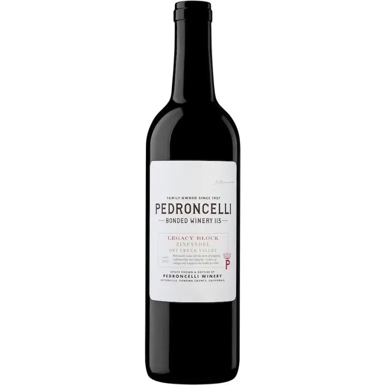 Single bottle of 2022 Pedroncelli Legacy Block Zinfandel Dry Creek